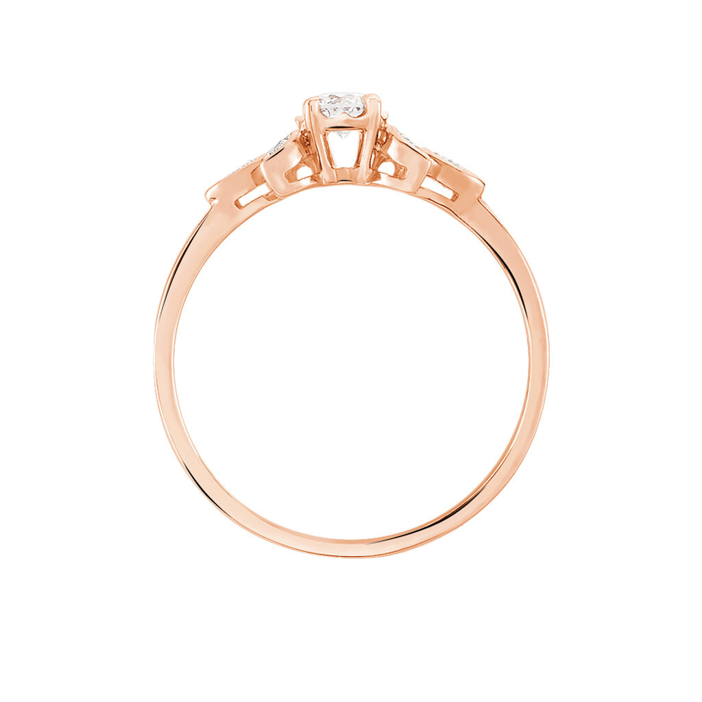 Bague Solitaire Alicea Or Rose Diamant