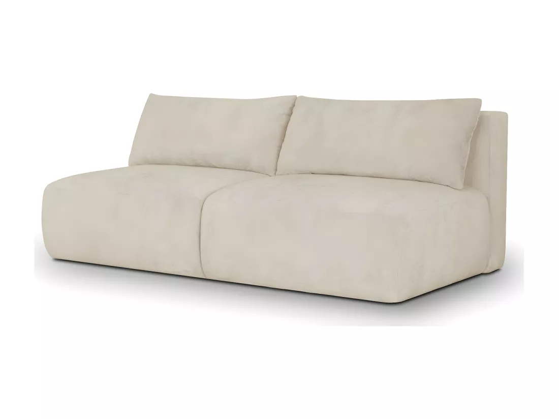 Canapé convertible 3 places avec coffre de rangement en tissu chenille beige - Jasper