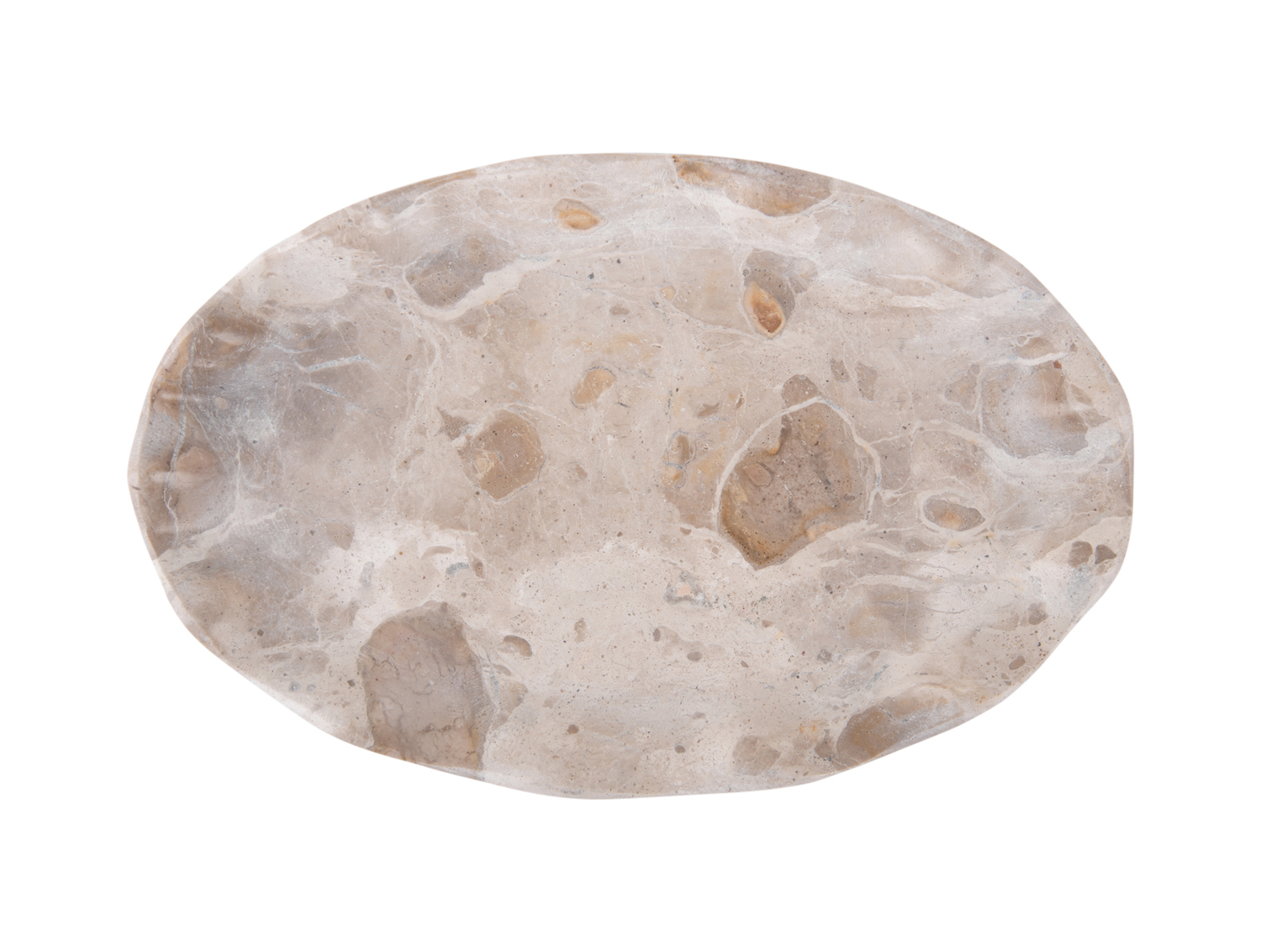 Tray Waved oval small marble brown