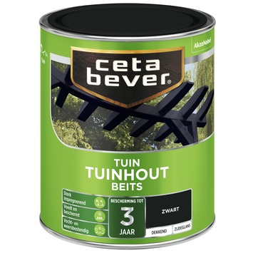 CetaBever Tuinhoutbeits zijdeglans dekkend zwart 750 ml