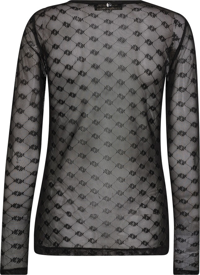 Mos Mosh MMLoretta Velvet Mesh Blouse Black