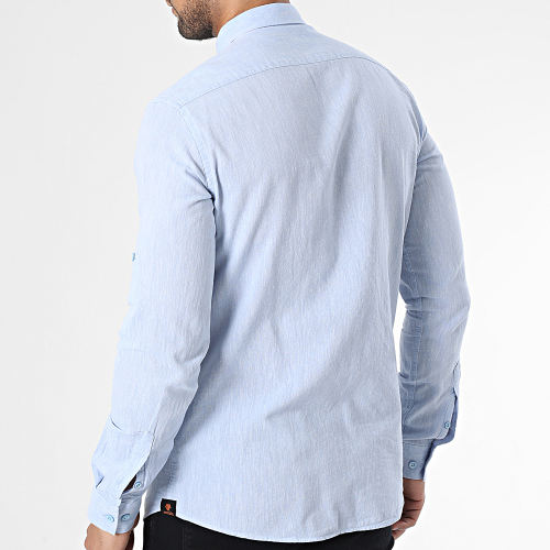 Chemise Manches Longues Bleu Clair Chiné