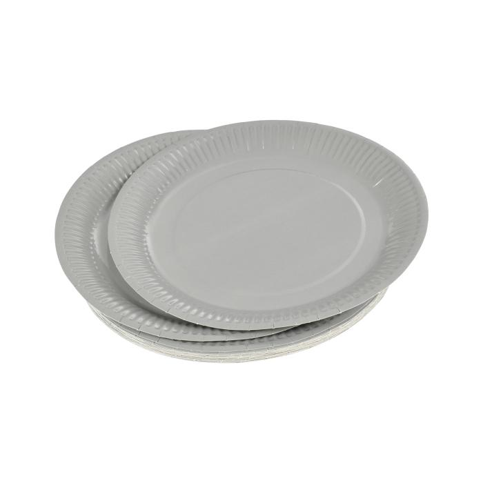 SET 20 ASSIETTES RONDES D.18CM GRIS