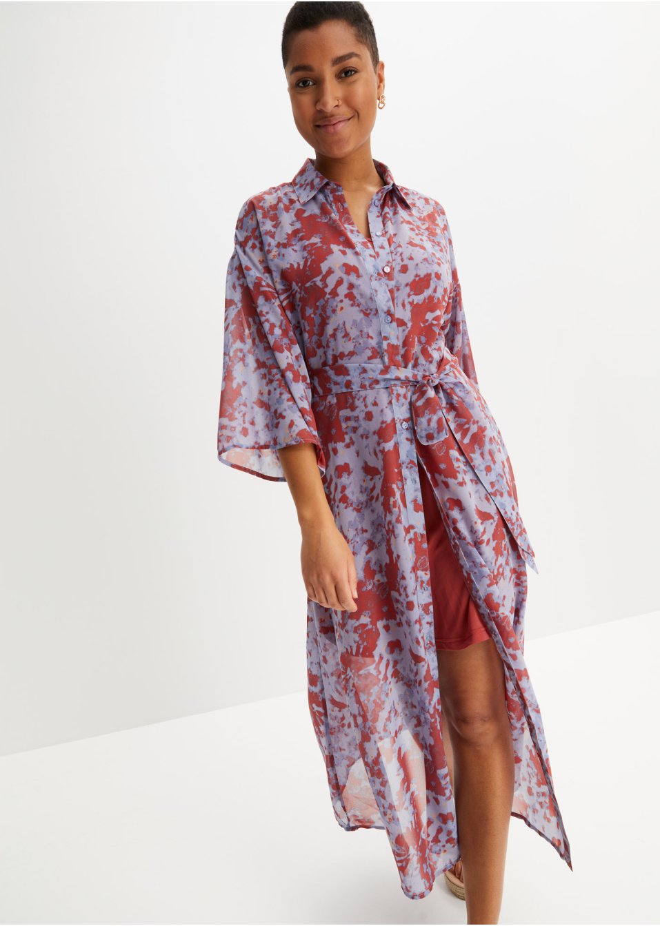 Robe-chemise avec imprimé tie-dye