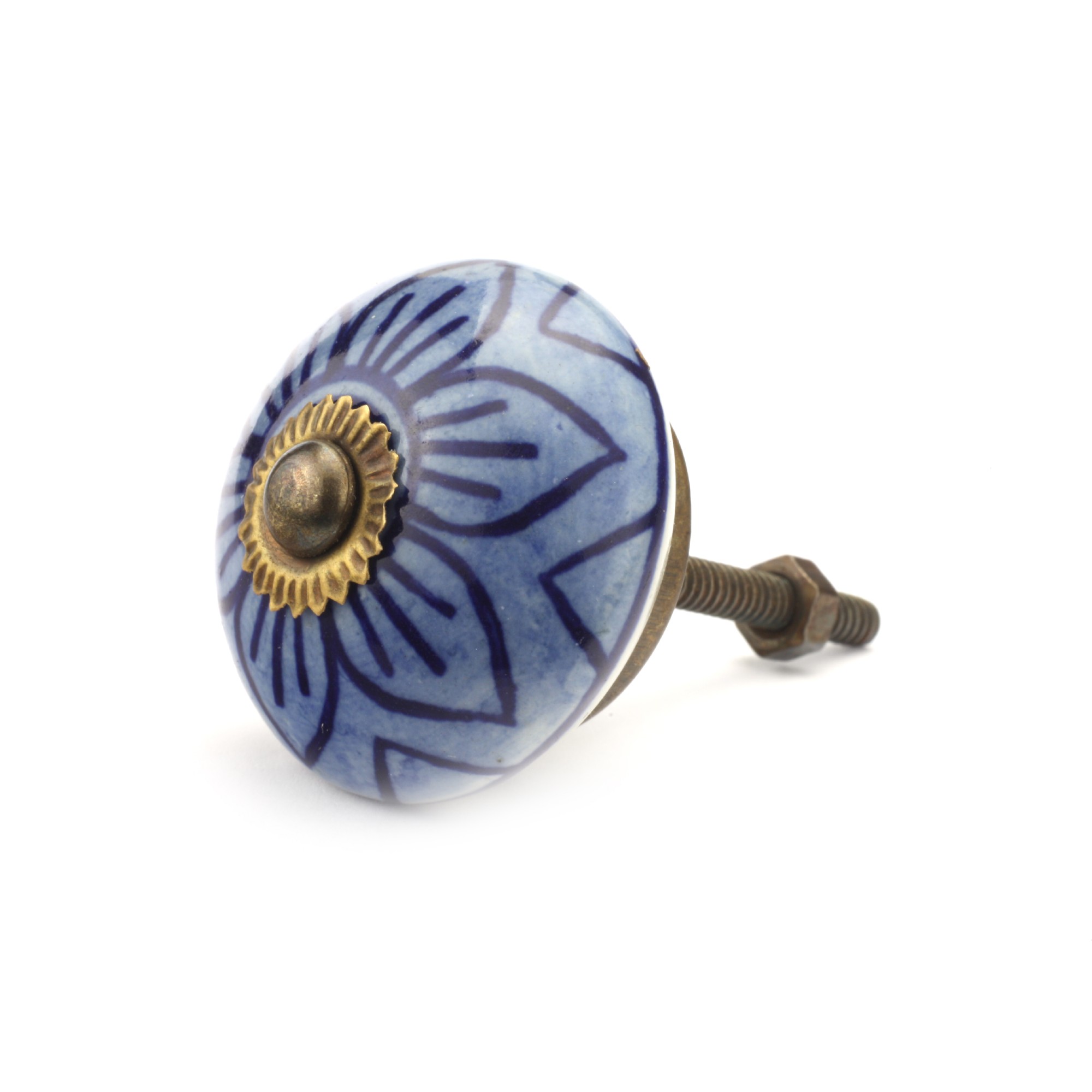 Keramik-Knauf rund, blau, Ø 3,8 cm, L 2,5 cm günstig bestellen