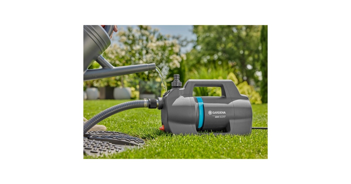 GARDENABesproeiingspomp 4200 Silent  (Donkergrijs/turquoise, 600 Watt)