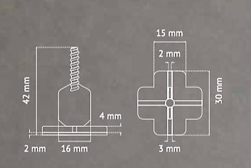Sachet 100 croisillons à vis autonivelants 3mm en X Pavilift