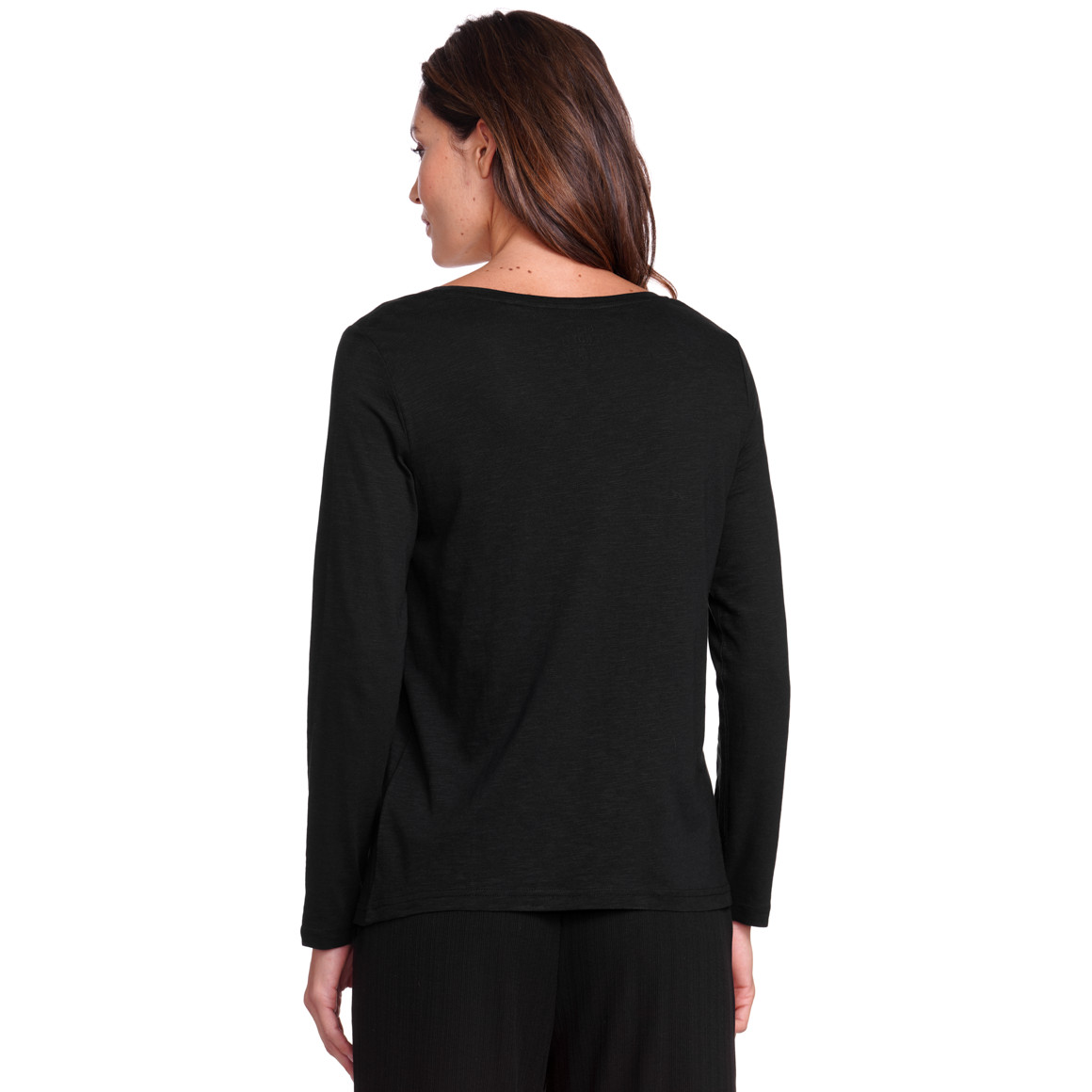 Gina Benotti Damen Langarmshirt aus Flammgarn schwarz