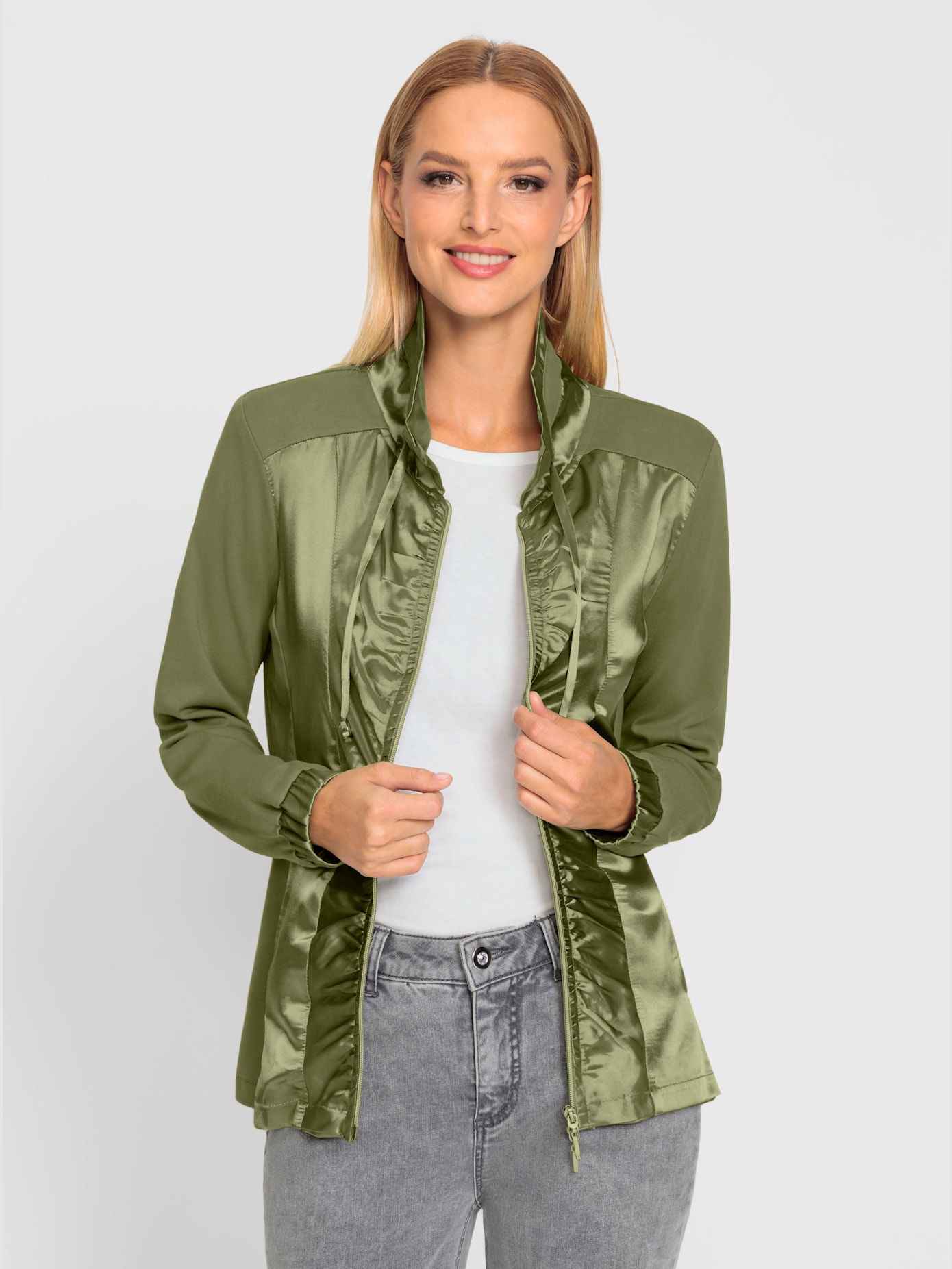 Veste légère satin brillant
