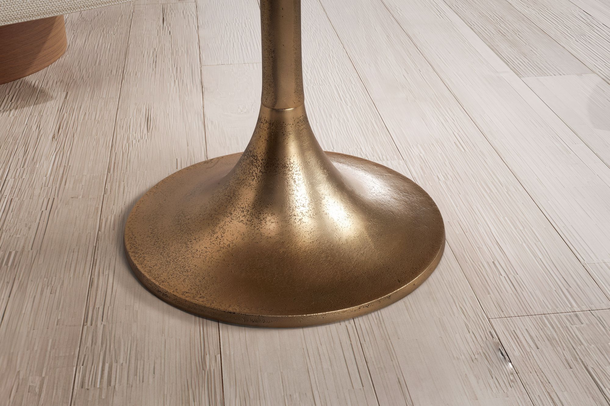 Couchtisch FineBuy Sofatisch Metall Gold Ø 60 cm Tisch Wohnzimmertisch Rund