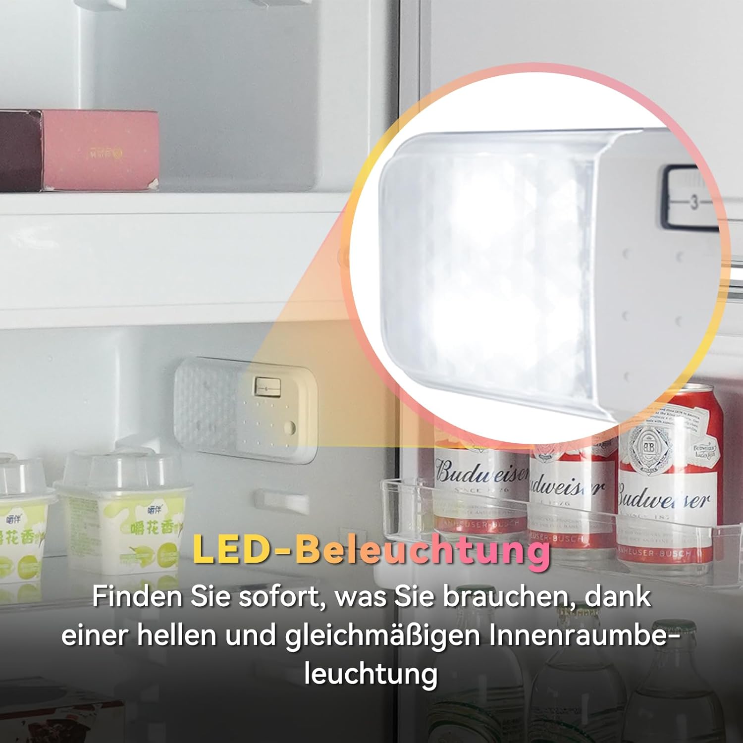 magictec Retro-Kühlschrank mit Gefrierfach | 120L(88L/32L) | Low Frost | Kühl-Gefrier-Kombination | Vintage Design | LED-Beleuchtung | Rosa