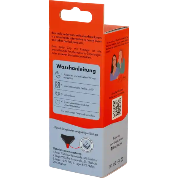 Periodenunterwäsche Brazilian mit Spitze Gr. L schwarz