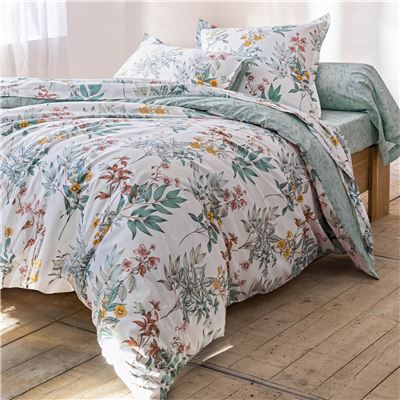 Linge de lit à fleurs et feuillages - BECQUET CRÉATION