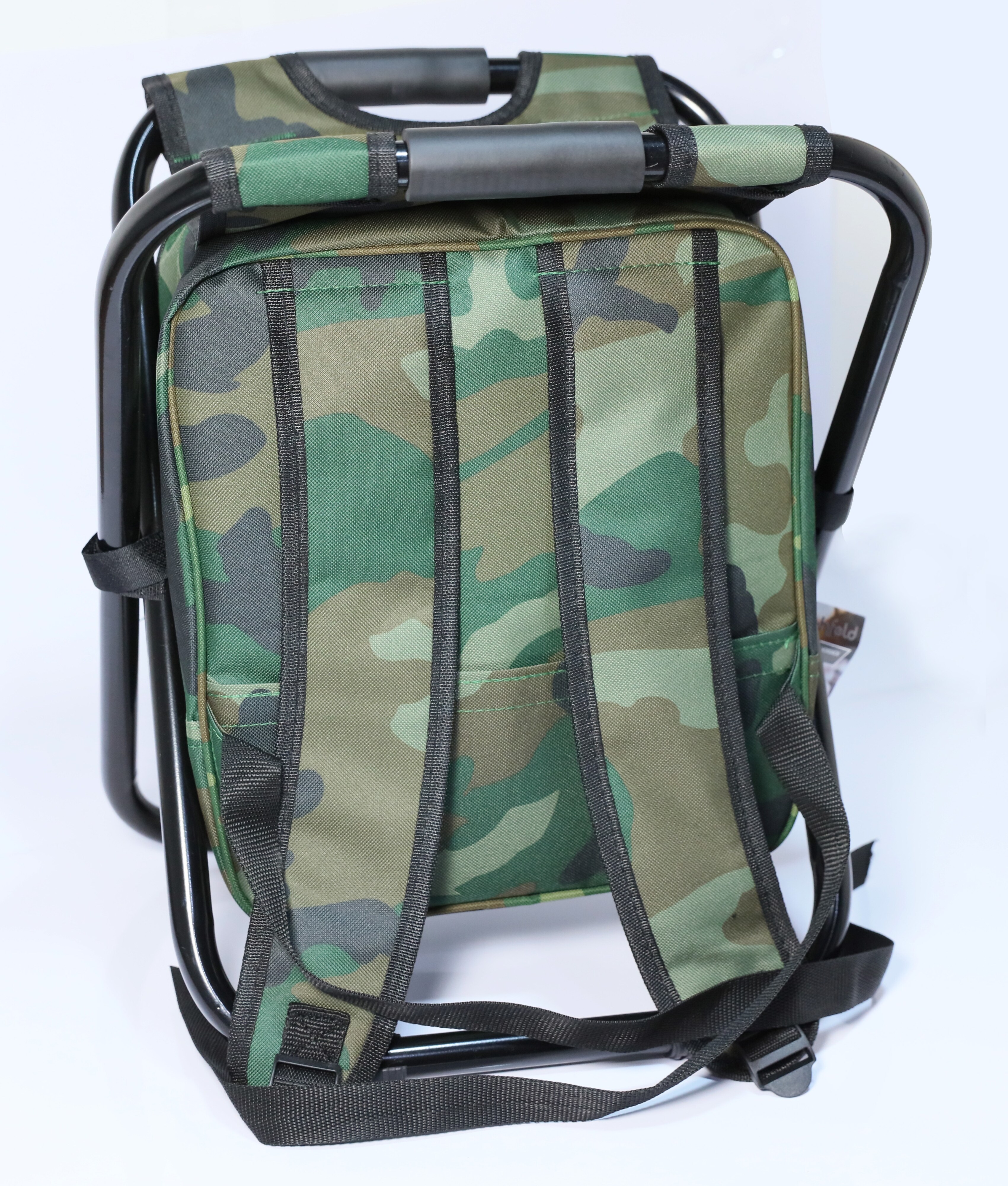 highfeld® Sitzrucksack Ansitzrucksack mit Hocker camouflage Campinghocker Angelhocker Falthocker