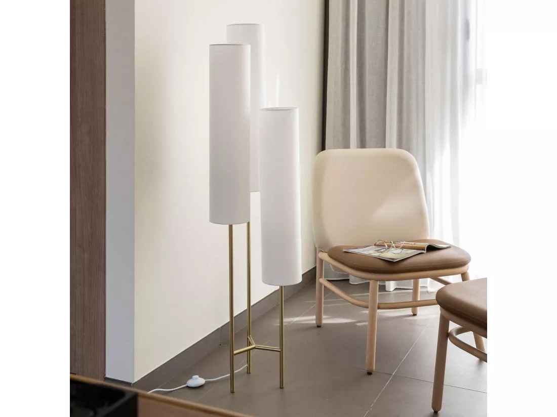 Lampadaire Métal Senza Blanc