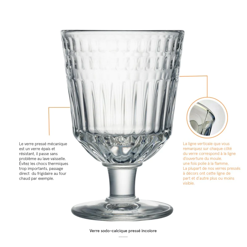 Lot de 6 verres à pied, CÔTES La Rochère