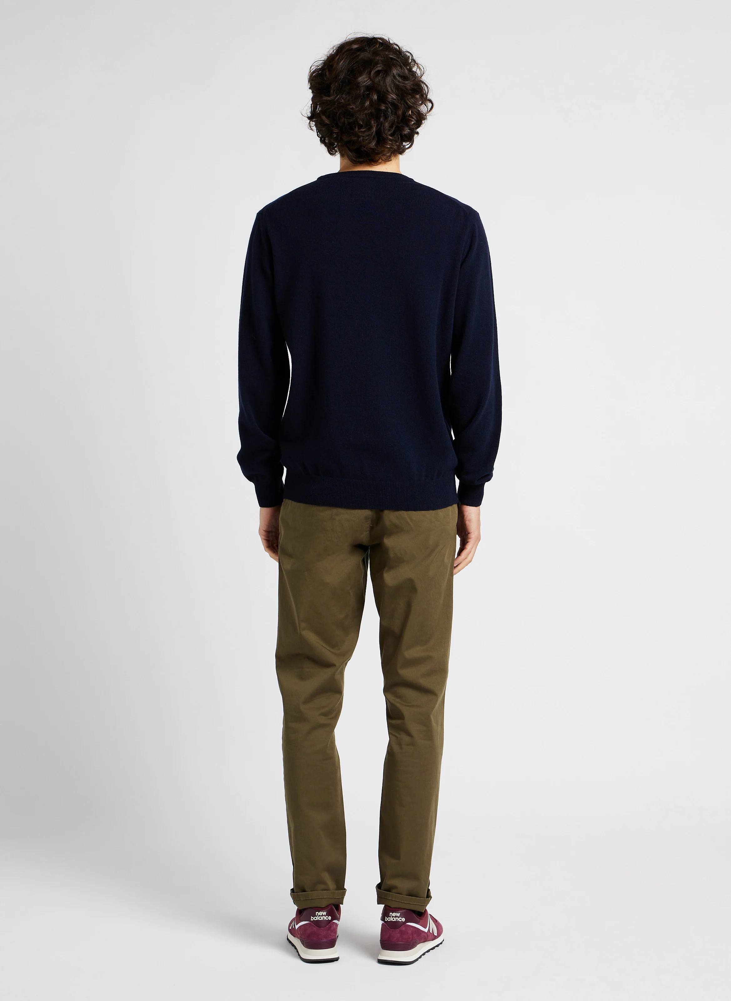 Pull droit col rond en laine | Bleu