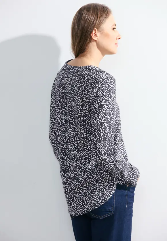 Minimalmuster Bluse - universal blue