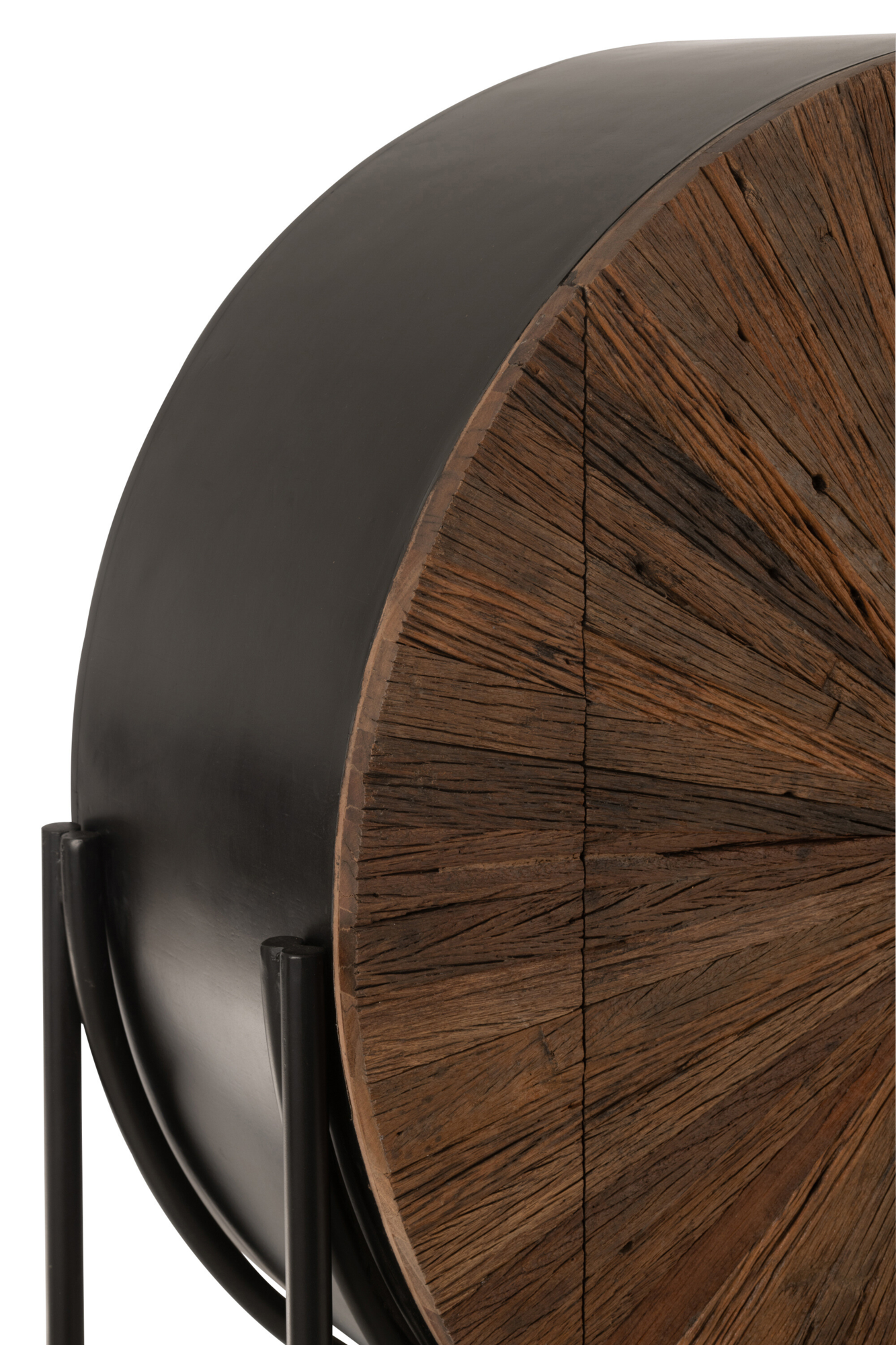 Wandkast Shanil Rond bruin/zwart