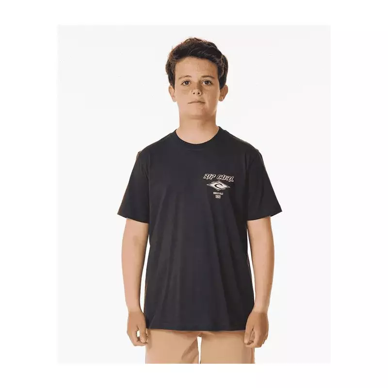 Teeshirt junior RIPCURL Fadeout Icon Tee - Boy Black/Purple