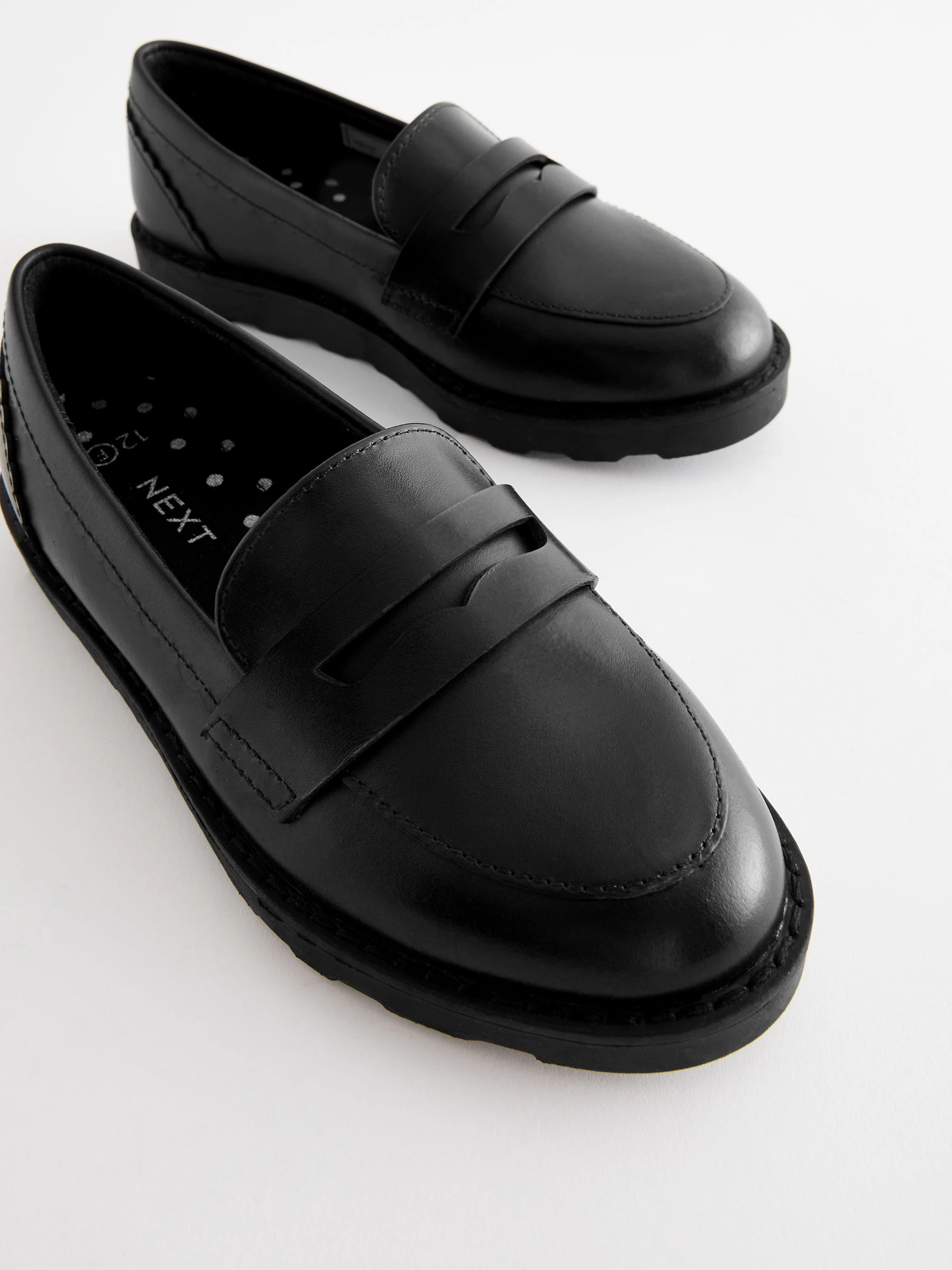 Matzwart - School - Leren loafers
