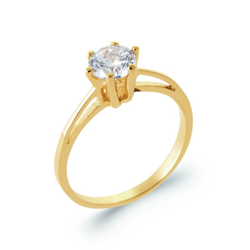 Bague Femme - Plaqué Or - Oxyde de zirconium
