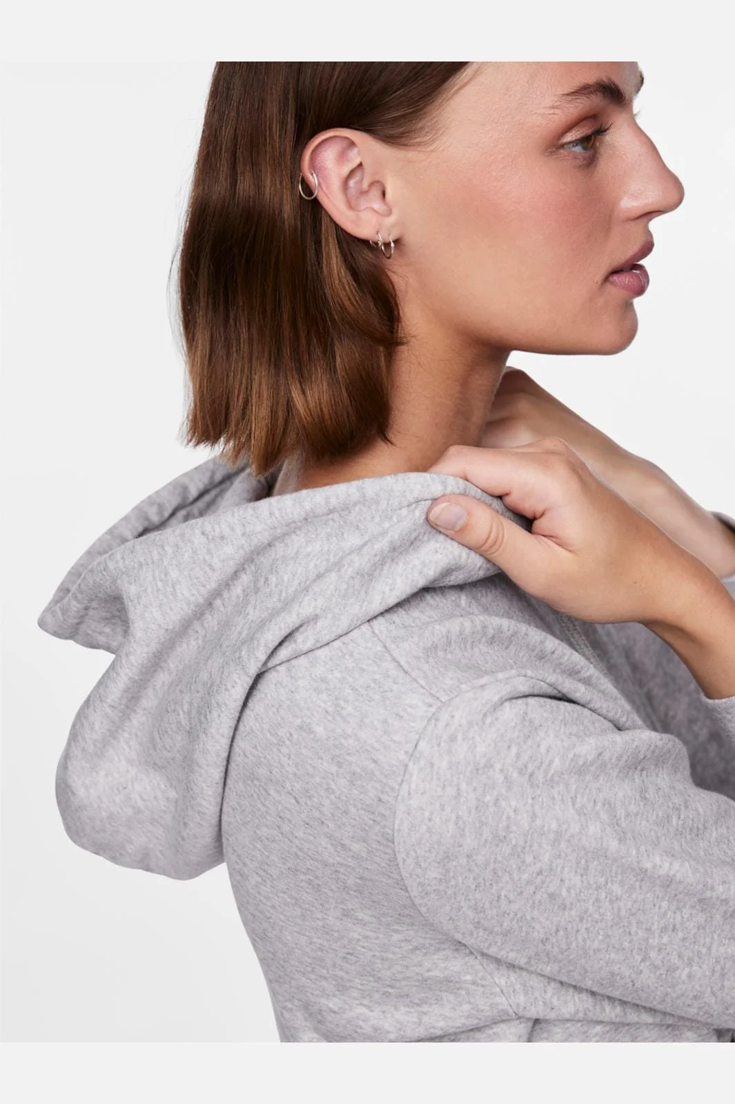 Pieces Pcchilli Ls Zip Hoodie 4265112 light grey melange
