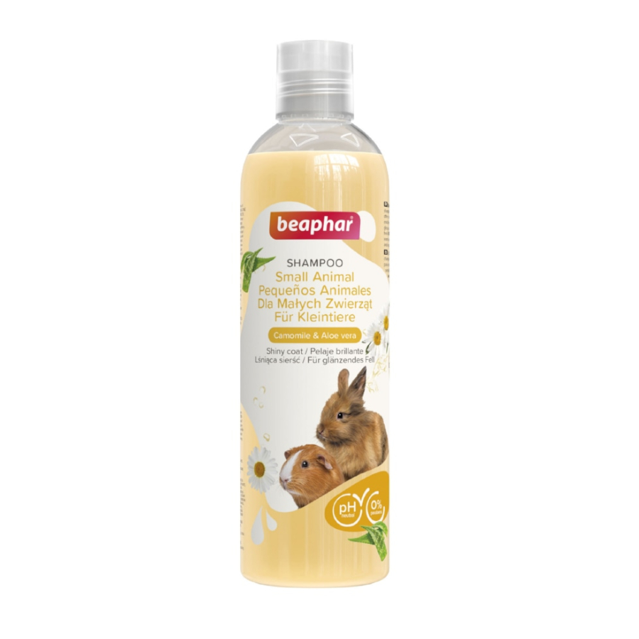 Shampoo Beaphar para pequenos animais, indicado para roedores.