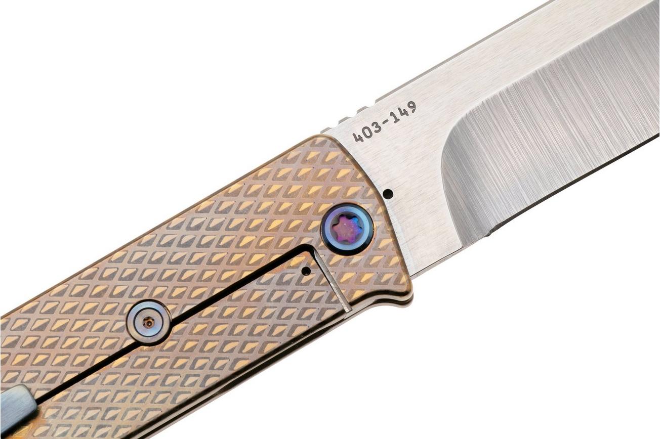 Medford The Antik 25-TA-02, Tumbled S45VN Droppoint, Bronze GunGrip Handle, Flamed Hardware zakmes