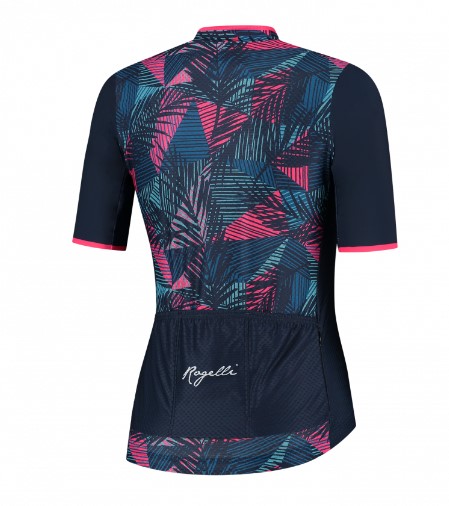 Rogelli Leaf Jersey til Kvinder - Blå/Pink
