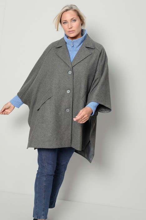 Cape, Straight Fit, meliertes Muster, 3/4-Ärmel
