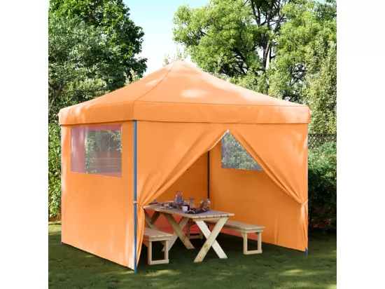 Tente de réception pliable escamotable avec 4 parois latérales