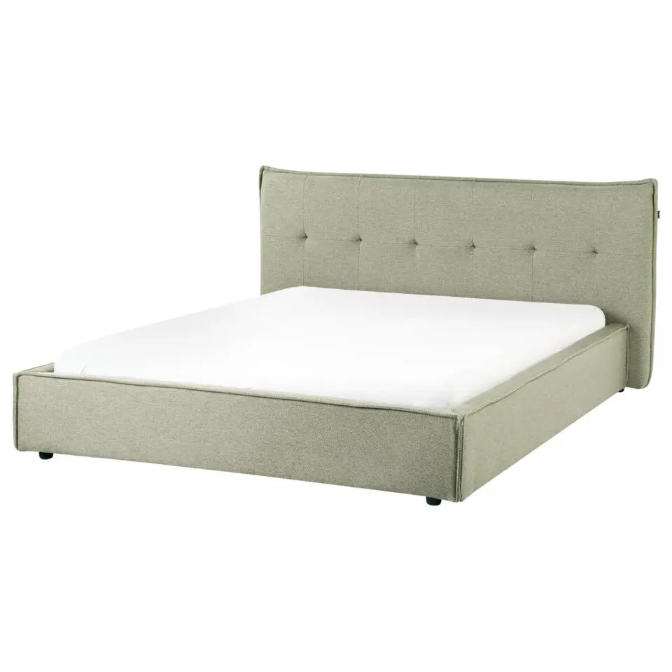 LESTRE - Tweepersoonsbed - Groen - 160 x 200 cm - Linnen