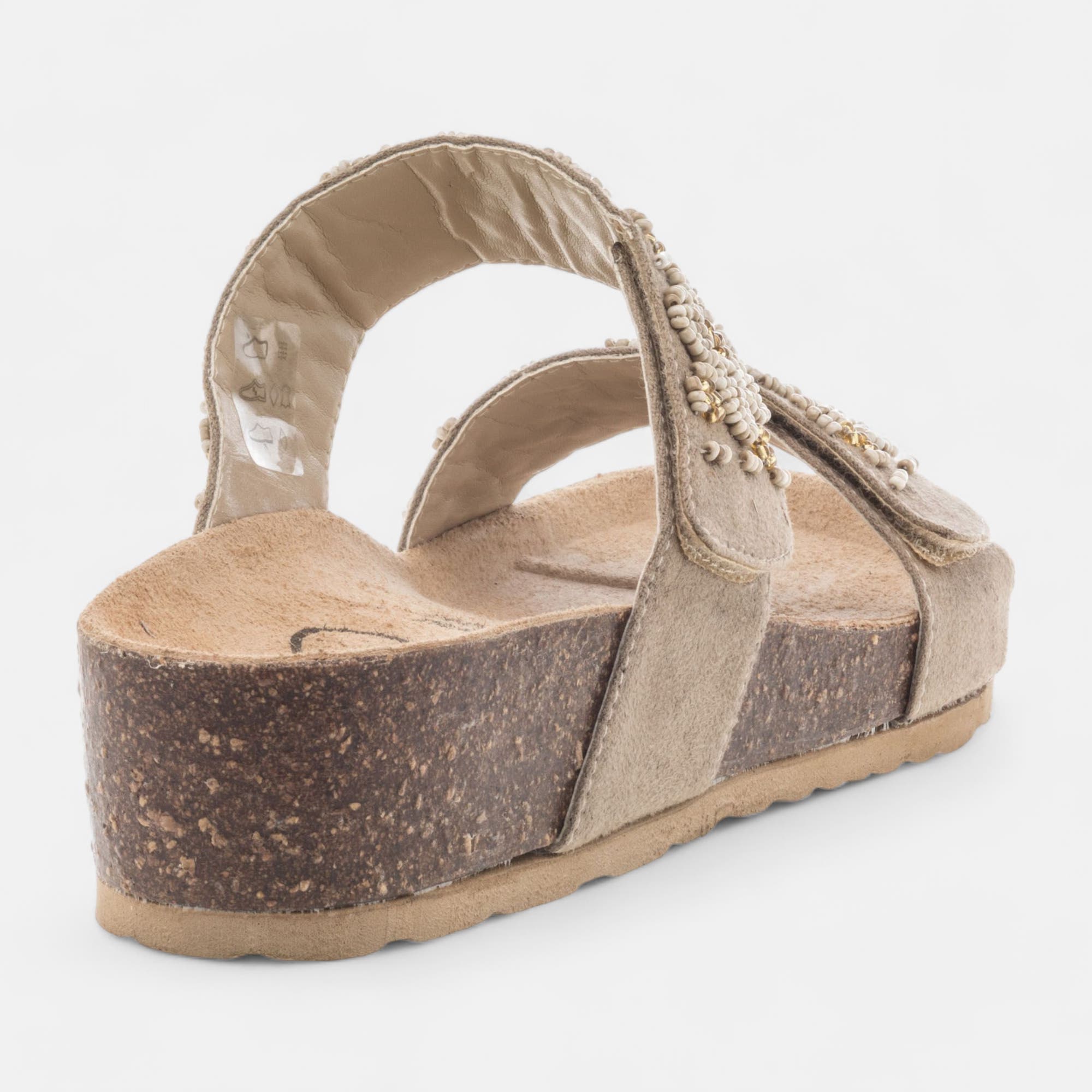 Mules semelle liège Femme beige