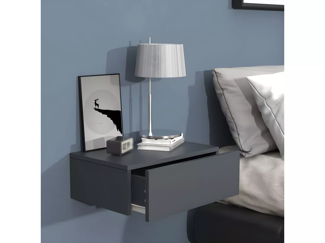 Table de nuit murale suspendue en bois Usal M 45 cm