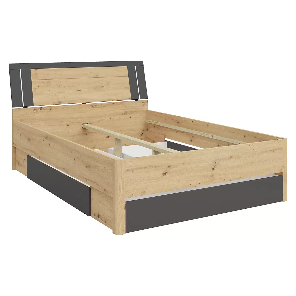 Bett Saturn 140 140 x 200 Artisan Eiche,graphit