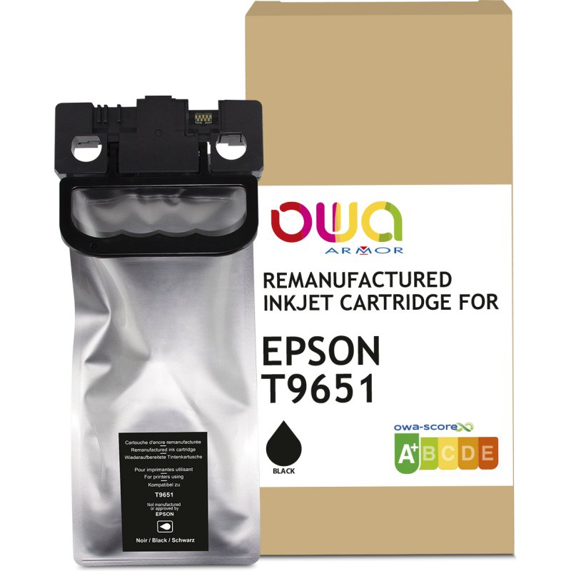 Cartouche d'encre remanufacturée OWA - haute capacité - Noir - pour EPSON T9651