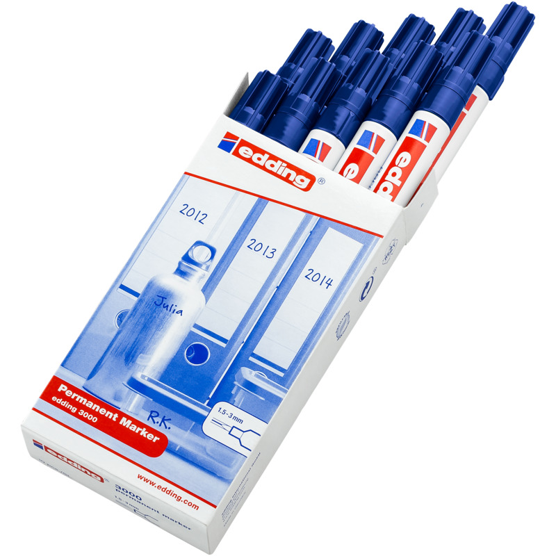 Edding Permanent Marker 3000, 10 Stück, blau