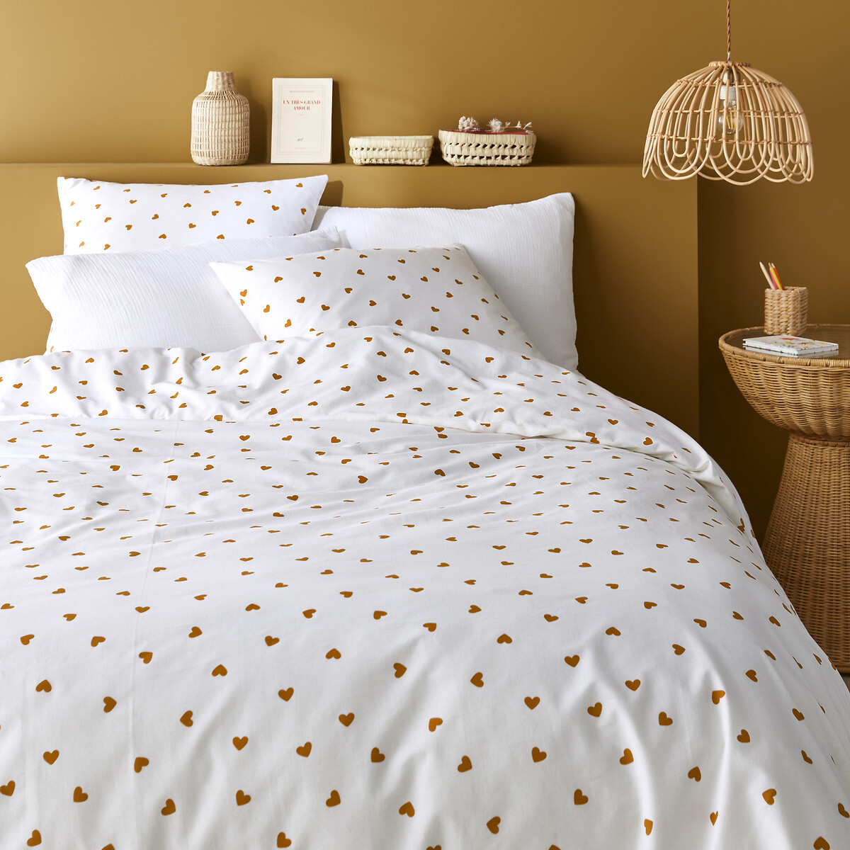 LA REDOUTE INTERIEURS<br>Conjunto de roupa de cama em 50% algodão reciclado, fronha quadrada, Scacco