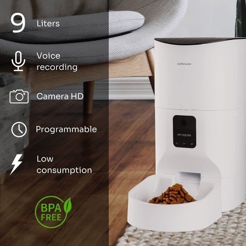 Alimentador automático para animais de estimação Mellerware Petto, branco