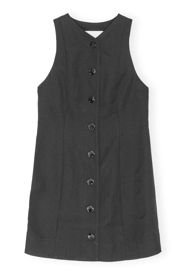 Ganni Light Twill Suiting Mini Dress Black