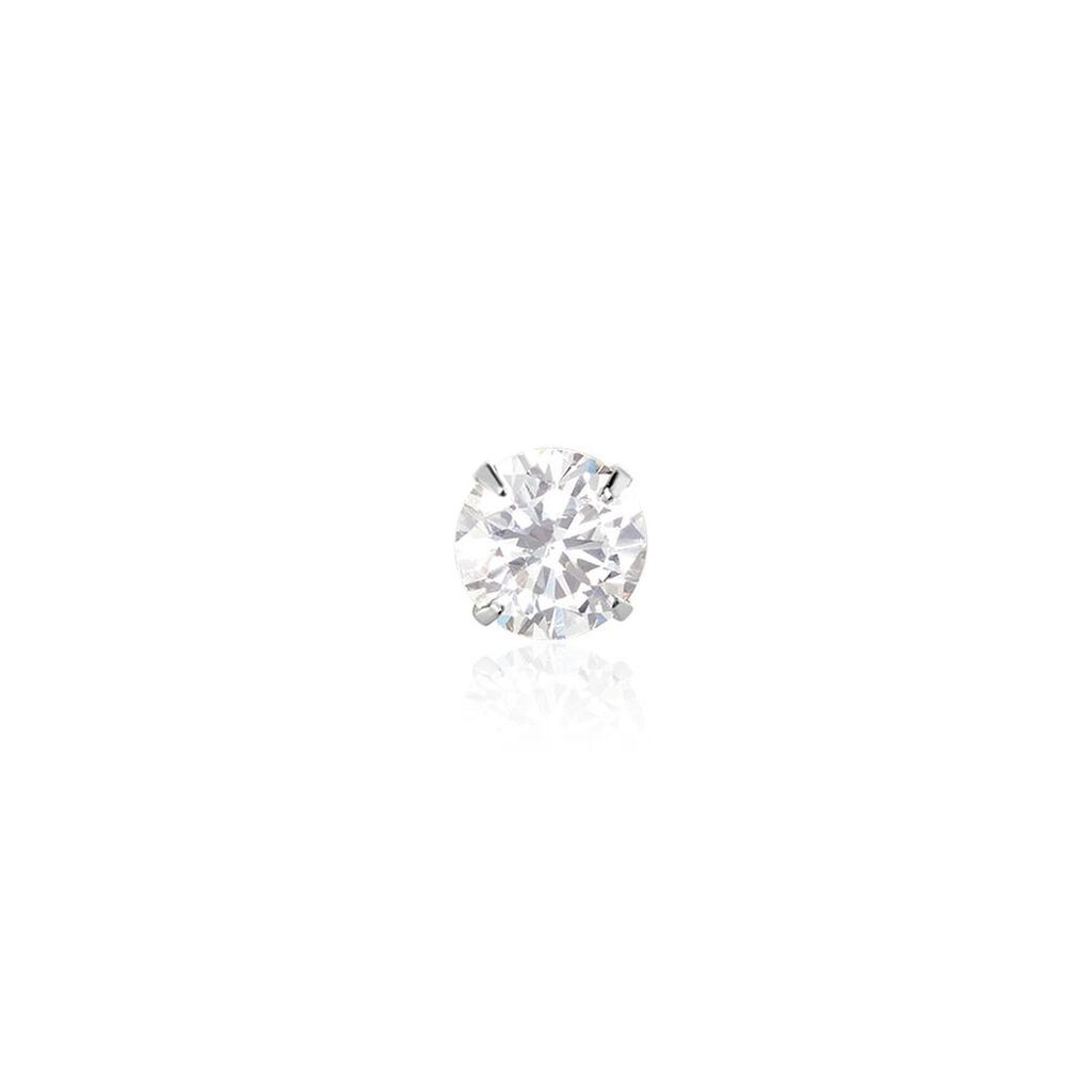 Boucles D'oreilles Puces Niels Argent Blanc Oxyde De Zirconium