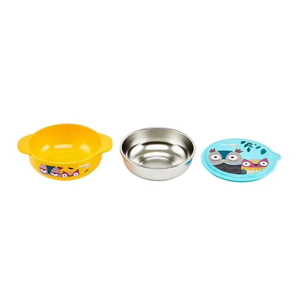 Bol en inox hibou 400 ml jaune Cuitisan