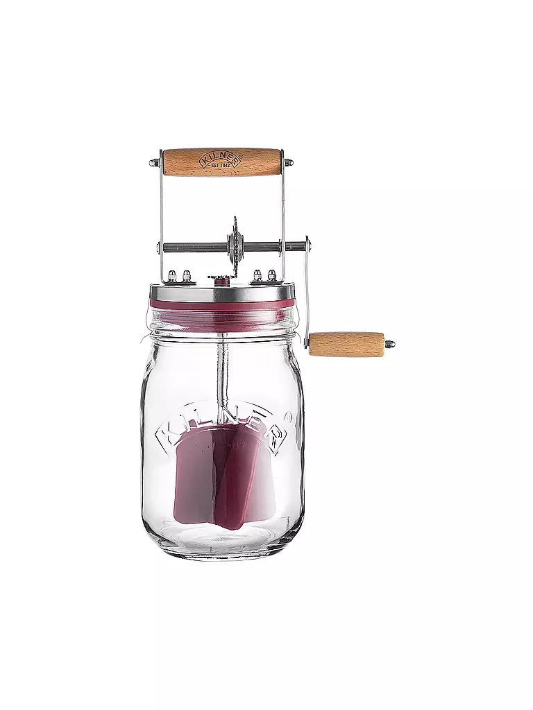 KILNER Butterfass mit Kurbel 1l Glas/Edelstahl transparent