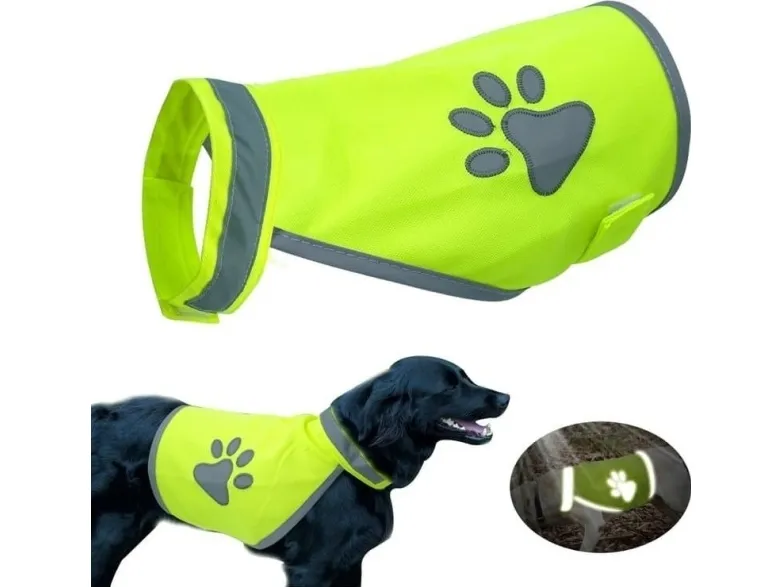 Paw Love Reflex hunde vest (40 cm) Gul