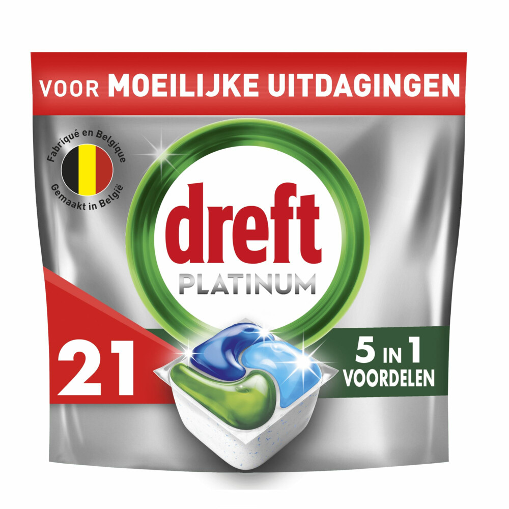 Dreft Vaatwastabletten Platinum All In One Original21 stuks