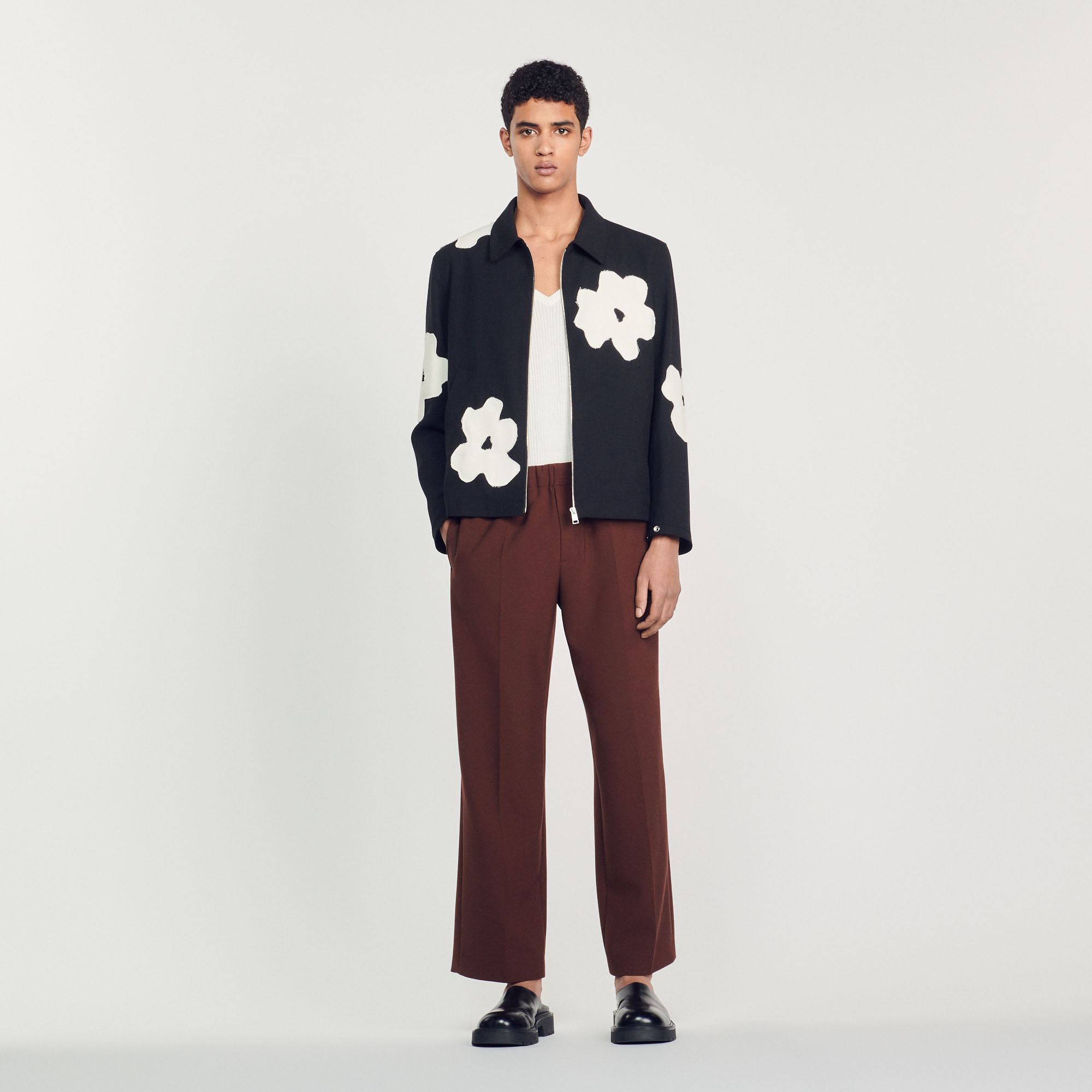 Blouson motifs fleurs