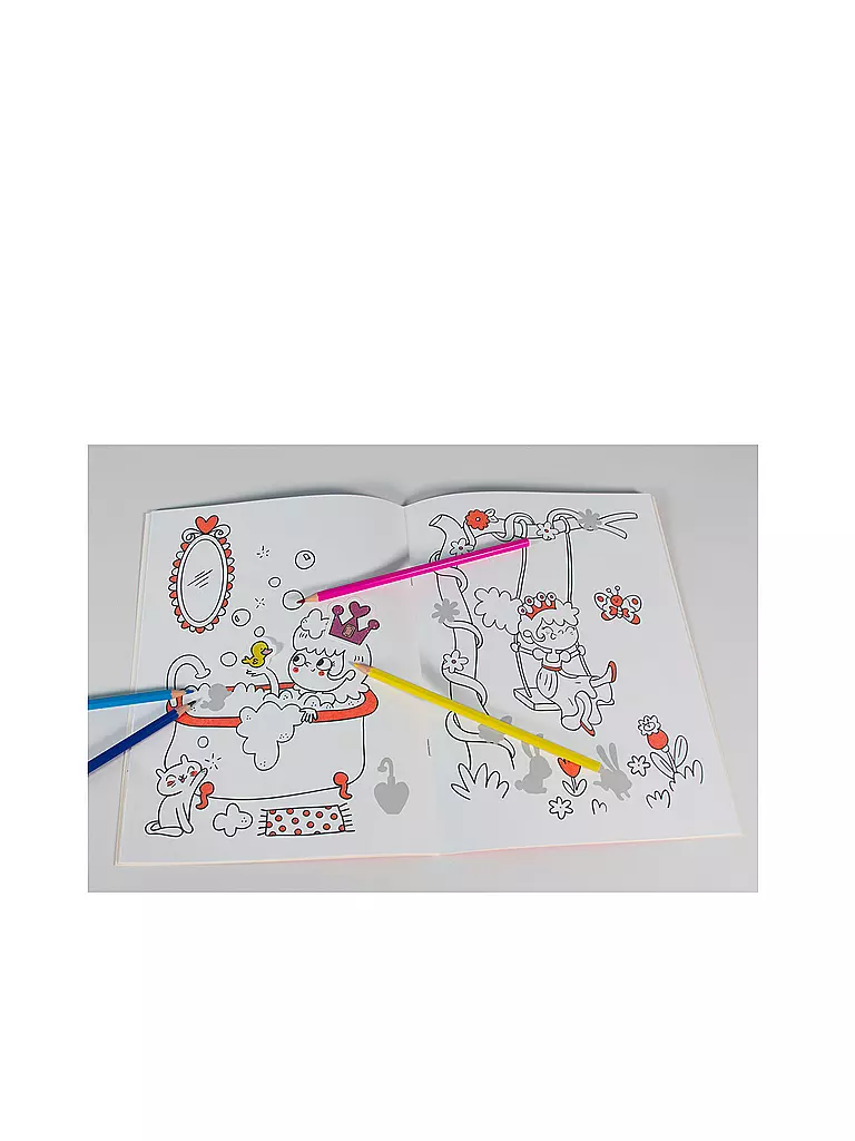 LOEWE VERLAG Mein Malbuch mit Glitzerstickern - Prinzessinnen keine Farbe