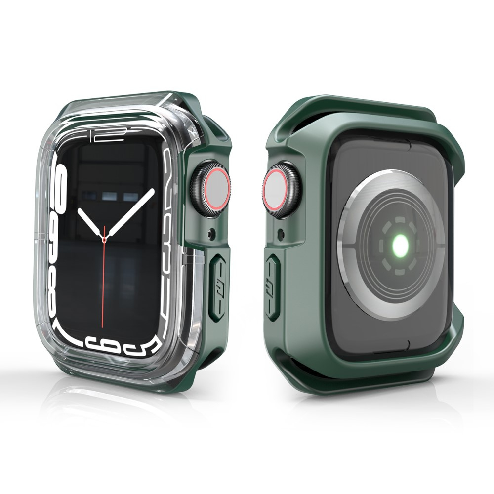 Apple Watch (45 mm) Hybrid Hardcase Bumper Hülle - Transparent / Grün