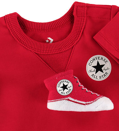 Converse Set - Sommerstrampler/Socken - Rot/Weiß